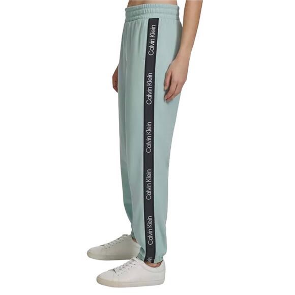 Calvin Klein Women's Fleece Logo Stripe Joggers NWOT SEA LEVEL SIZE XS - Picture 3 of 9